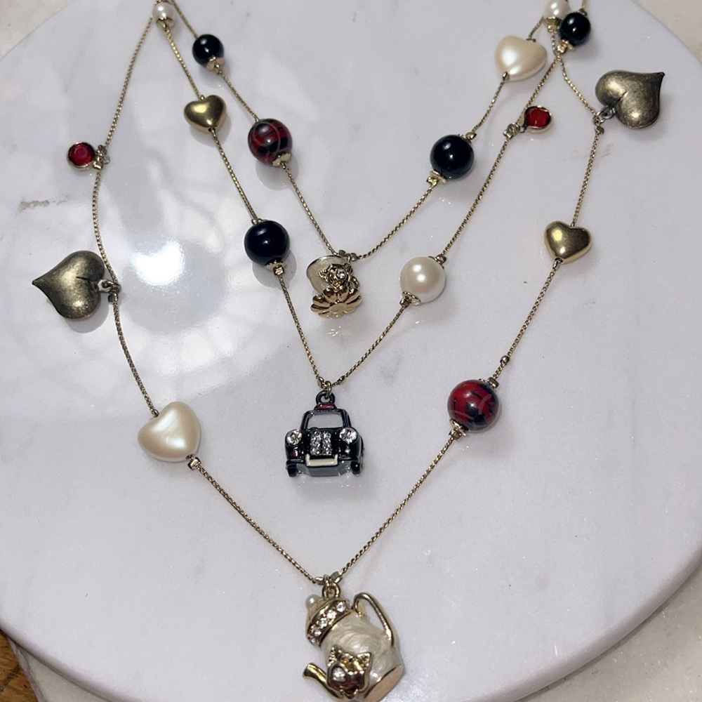 Betsy Johnson Three Tier Necklace
